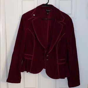 Red velvet cropped cute coat